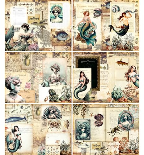 Antike Meerjungfrau Reispapier, 21 x 27 cm, Decoupage-Papier-Design für Möbel, gemischte Medien, Karten & Handwerk, Decoupage von CRAFT KREATIVELY