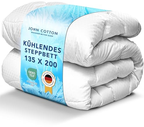 John Cotton Kühldecke für den Sommer 135x200 | Leichte Sommerdecke mit kühlender Technologie | Dünne Bettdecke 135 x 200 cm | Innovative, atmungsaktive & kühlende Decke