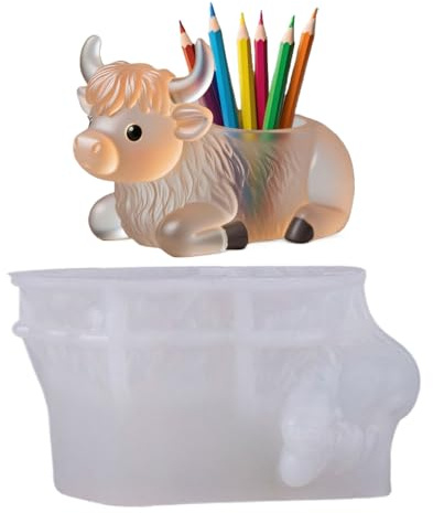 Kuhformen aus Silikon, Kuh-Dekorationen, Form für Zuhause, 3D-Ornament, niedliche liegende Form für Klassenzimmer, Schule, Weihnachten, Rasen, Hof, Bauernhaus, Garten, Kindergarten, Halloween