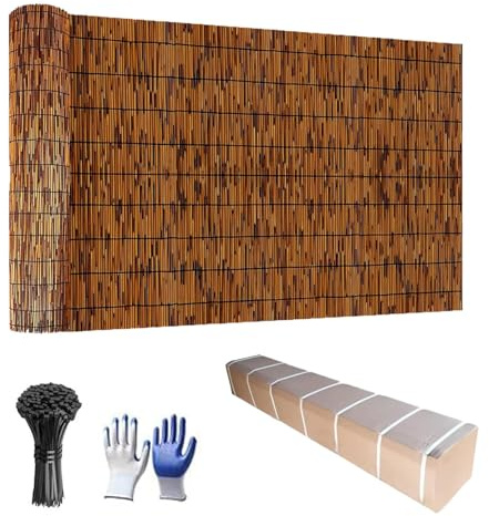 Clôture de jardin en bambou naturel - 31 rouleaux de 183 cm de haut pour piscine et cour - Panneaux de bambou respectueux de l'environnement (153 x 305 cm)