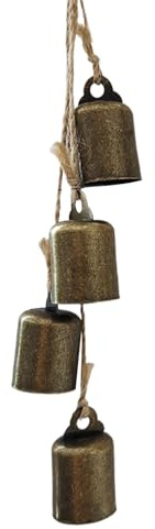 Huxibai Campanas De Navidad Metalicas | Decoracion De Pared De Campanillas Vintage | Decoraciones Navideñas de Cencerro de Hierro para Pared Jardín Boda Fiesta Suministros Patio Balcón Exterior