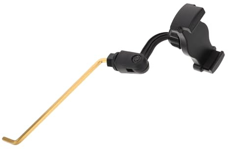 FRCOLOR Supporto per Sassofono Clip Oro, Porta Telefono e Leggio per Spartiti Digitale, Regolabile per Sassofono Contralto e Tenore, Accessorio Compatto per Musicisti e Performance