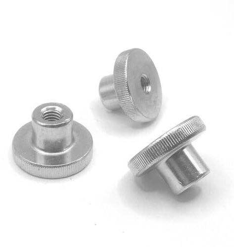 Rändelmuttern DIN 466 - hohe Form - Stahl Edelstahl A2 V2A (M5, 5 Stück)