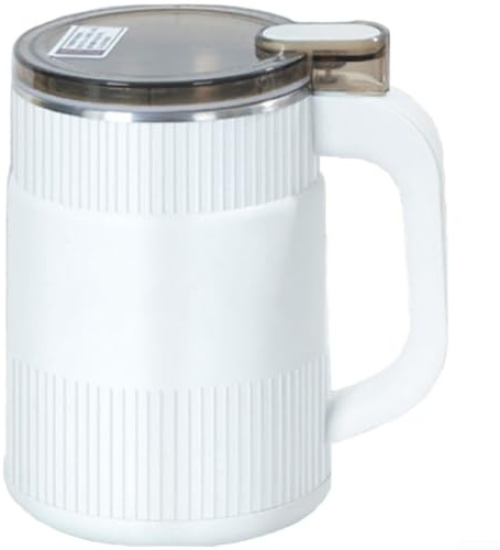 Macinino elettrico automatico per caffè, spezie, noci e cereali, con coperchio trasparente e tempo di macinazione regolabile per risultati uniformi (bianco)