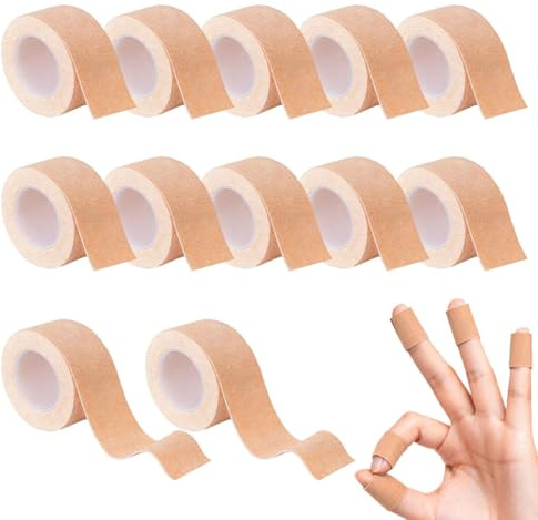 12Pcs Self-Adhesive Wrap Tape,Plaster Tape,Wrap Skin Tape,Finger Tape,Medical Tape for Surgical Finger Dressing First Aid,Self-Adhesive Bandage Wrap (2.5cm x 5m)
