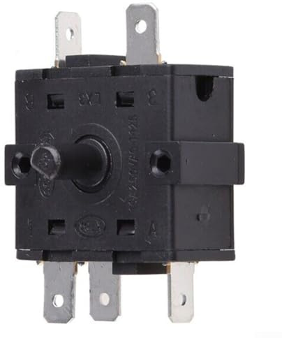 Interruptor de calentador eléctrico, 3 pines, 5 pines, 250 V, 16 A, selector de piezas de calentador eléctrico para ventilador, horno, control de radiador lleno de aceite (5 pines)