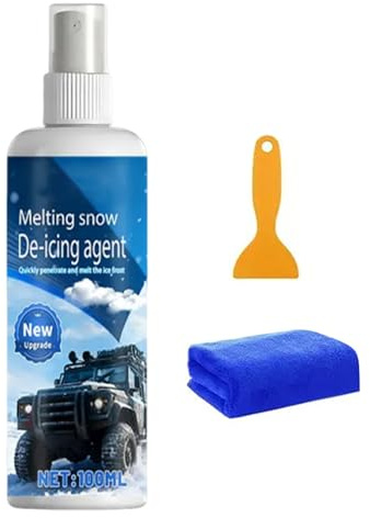 Hobngmuc Vaporisateur de dégivrage de pare-brise - 100 ml - Agent dégivreur multifonction pour voiture, camping-car, camion, pare-brise, essuie-glace, garage, autoroute