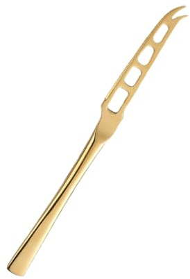 NUOBESTY Couteau à Beurre en Acier Inoxydable Doré Coupe-Fromage Dentelé Spatule à Beurre Multifonction pour Fromage Confiture et Pâtisserie Ustensile Cuisine Portable et Pratique