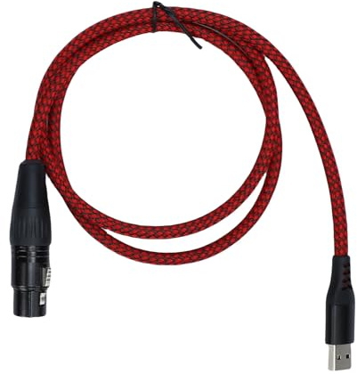 ASHATA XLR auf USB Aufnahmekabel für Mikrofon, XLR Buchse auf USB Mikrofon Link Konverterkabel, Audio Anschlusskabel, Adapter für Karaoke Sing Lautsprecher Mischkonsole (1m)