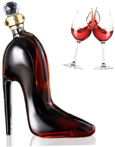 Weinkaraffe hochhackige Schuhe Dekanter-Set für Damen 350 ml Weinset transparentes Versiegelungszubehör für Bars Nachtclubs Hotels