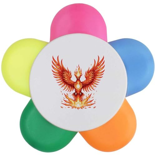 Azeeda 'Phoenix Rising from Flames' Flower Shape Highlighter Pen (HL00045098)