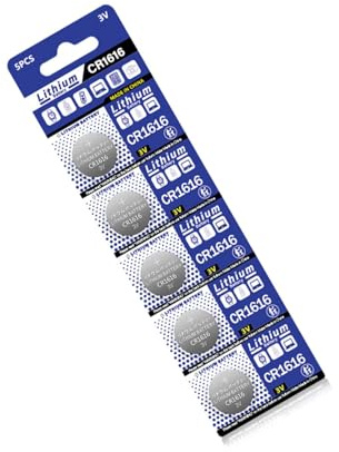Wayfadacc Lot de 5 piles bouton CR1616 3 V pour appareils électroniques tels que sonnettes, équipements sportifs et compteurs de calories