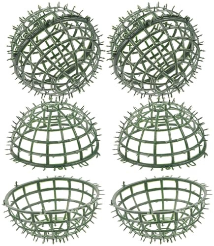 KJHBV Supporto per Palline di 15 CM in Plastica Set da 4, Gabbia Porta-Fiori a Sfera Decorativa per Topiarie Artificiali, Portaoggetti Verde per Soggiorno, Balcone e Matrimonio