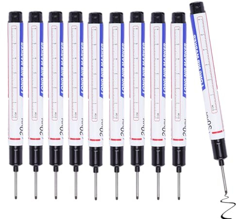 Marqueur Trou Profond 10pcs, Pointe 20mm, Indélébile, Marquage Bois Métal Plastique, Bricolage