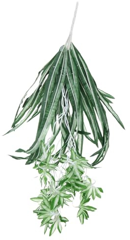 HANABASS Artificial Chlorophytum Hanging Plant Lifelike Look and Sturdy Plastic Material for Home Decoration and Prop Scene Decoration, Realistic Fake Garden Plant for Indoor Use