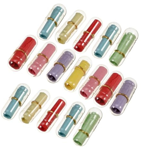Mini Botellas de Plástico Transparente 50 Piezas Mensaje | Cápsula de Mensaje de Colores, Incluye Papel en Blanco, Obsequio para Amigos y Decoración Color Aleatorio
