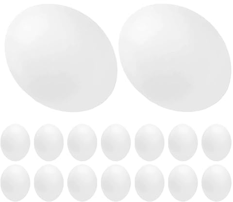 Künstliche Eier für Papageien 24 Stück aus Kunststoff, Realistische | Nist und Übungseier, Weiß mit Naturgetreuer Form und Oberfläche, Wiederverwendbar für Zuchtbedarf