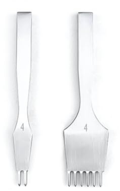 LOVIVER Punzone per Set Foratrice Trincetto Punteruolo Scalpello in Acciaio con Finitura Spazzolata Smussata Denti Affilati Foro Netto Senza Lacerazioni, 4mm 2+6 Denti