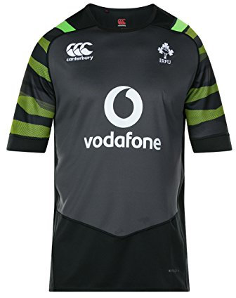 Canterbury Herren Kurzarm Trainingstrikot Offizielles Irland Rugby 17/18 Vapodri+ Pro, Steppschuh Schwarz, M, B909320-90C-M