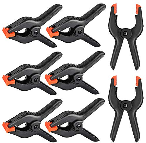 Yesker Backdrop Spring Clamps - 8 Pack, 4.4 inch Nylon Heavy Duty Clips for Background Stand, Photo Studio, Photography, Chromakey Screen, Wood Working