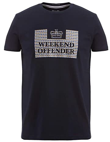 Weekend Offender 2112 Shevchenko Logo Karo Print Halbarm T-Shirt - Marineblau, navy, XXL