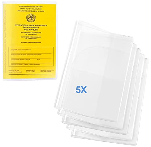 flintronic 5 x Reisepasshülle für den NEUEN Reisepass，13.5 x 19 cm Transparent Robuste reißfeste Passhülle für Standardgrößen, Reise zubehör für Erwachsene