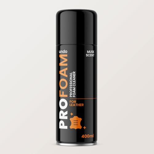 Profoam Leather Cleaner Foam 400ml – Deep Clean Car Seats, Sofas, Chairs and Furniture, Removes Dirt and Body Oils, pH Balanced Matt Finish, Fresh Musk Scent, Made in the UK