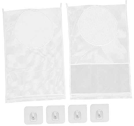 Cabilock 2st Netzbeutel Für Schmutzige Kleidung Tasche Duschablage Organizer Zur Aufbewahrung Von Badezimmerspielzeug Badespielzeugnetz Aufbewahrungskorb Weiß Polyester Ein Bad Nehmen Baby