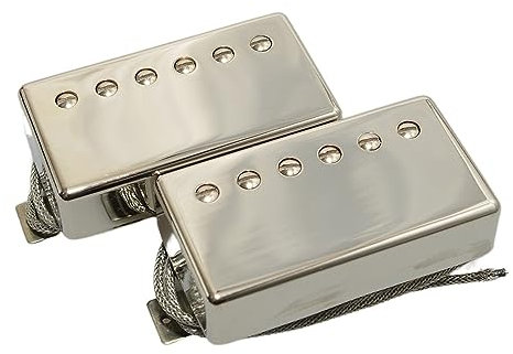 elektrischer Pickup 1 Set E-Gitarren-Humbucker-Pickups Für Nickel-Abdeckung, Silberfarbener Geflochtener Draht, Gitarrenzubehör