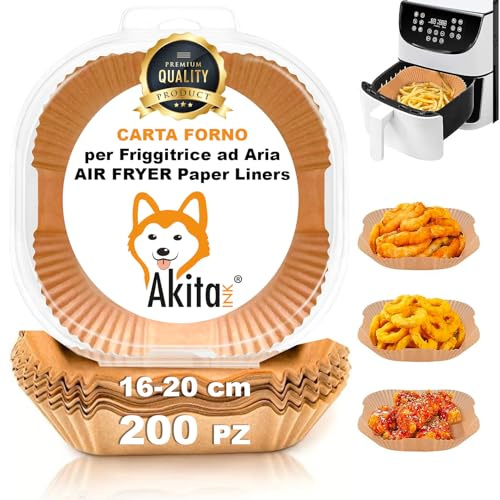 200 Pezzi Carta Forno per Friggitrice ad Aria, Carta Quadrata 16-20 cm Antiaderente Monouso - Facilità di Pulizia e Cottura Perfetta Confezionato in Blister apri e chiudi sigillato (16 cm - Quadrato)