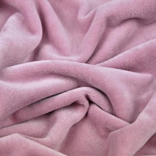 Textrend Baumwollsamt - Garment sewing - Dekoration - Einfarbig - Weiches Material - Textilien 1x1.75m - Stoffe Meterware (Schmutziges Pink)