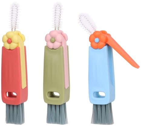 Nicola 3 in 1 Water Bottle and Cup Cleaning Set - 3 Detail Brushes for Lids and Bottles (3 Pieces)
