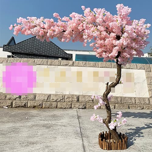 KIBONCY Japón simula árboles de Cerezo Plantas de Gran tamaño de hojalata decoración árboles de Deseos para Fiestas de Bodas restaurantes centros comerciales(1.5 * 1m/4.9x3.2ft)