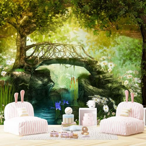 Papier peint panoramique Enfants - Forêt enchantée - Largeur 409 cm x Hauteur 320 cm