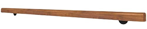 Pasamanos de madera maciza con soportes de pared para pasillo, diseño anticolisión, 80 cm, color nogal claro