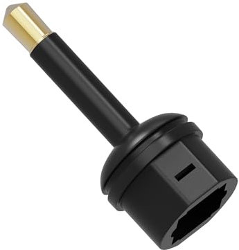 HDSupply Adaptador de audio, miniclavija Toslink a toma Toslink, adaptador óptico Toslink de 3,5 mm para subwoofer, barra de sonido, TV, HiFi, amplificador, negro