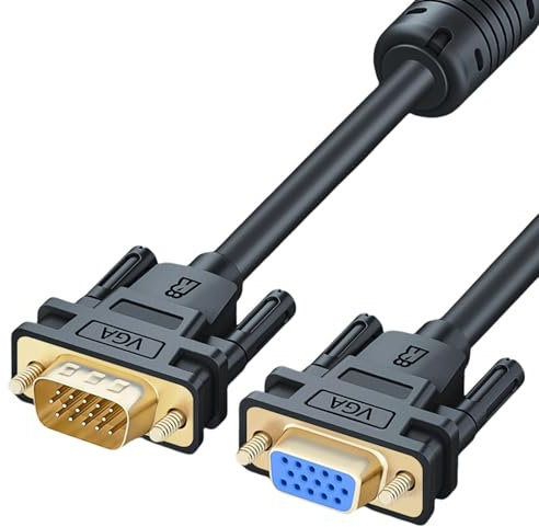 Xuanxi Maschio superiore del cavo di estensione VGA VGA alla femmina con i doppi anelli per il collegamento stabile fra i dispositivi