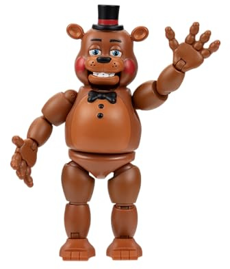 Five Nights at Freddy’s FNF0002 - Toy Freddy - 12,5 cm - bewegliche Figur mit Schreckfunktion und Augen, die im Dunkeln leuchten - offizielle Jazwares Figur