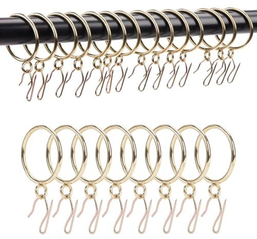 Curtain Rings With Hooks Metal Drapery Rings with Eyelets and Pinch Pleat Curtain Hooks 24 Pack TXZWJZ