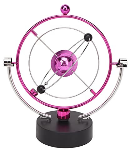 Perpetual Motion Rolling Art Asteroid Reduzieren Sie den Druck Elektronisches Perpetuum Motion Schreibtischspielzeug für Heimdekoration (Rosenrot)
