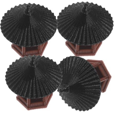 Ciieeo 4pcs Mini Pavilion Statue for Zen Garden Decoration Realistic Aquarium Ornament for Bonsai Micro Landscape and Mini Garden Adornment