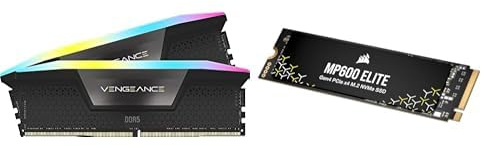 CORSAIR VENGEANCE RGB DDR5 RAM 32GB (2x16GB) 6000MHz CL36 + Corsair MP600 ELITE 2TB SSD