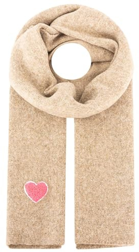Zwillingsherz Damenschal mit Herz-Patch - Eleganter Schal Freizeitschal Winterschal – Tuch für Frauen Damen Mädchen - Hochwertiger Herbstschal - Frühjahr Herbst Winter