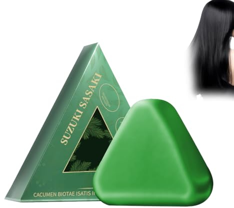 ARHZ 1 Stück Nature Triangle Shampoo Bar, Nature Seven Green Shampoo, pflanzliches festes Shampoo, sanfte Reinigung und nährende Pflege für gesund aussehendes Haar