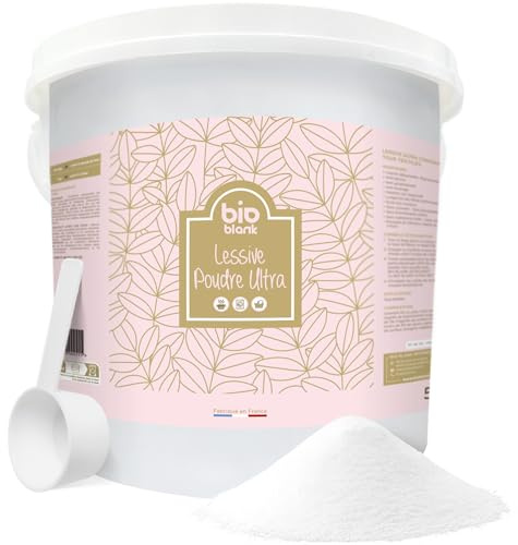 BIO BLANK - Lessive Poudre Professionnelle Écologique Concentrée 5kg - 166 Lavages - Anti-Taches & Dégraissant Efficace à Froid - Pour un Linge Blanc et des Couleurs Éclatantes - Fabriqué en France