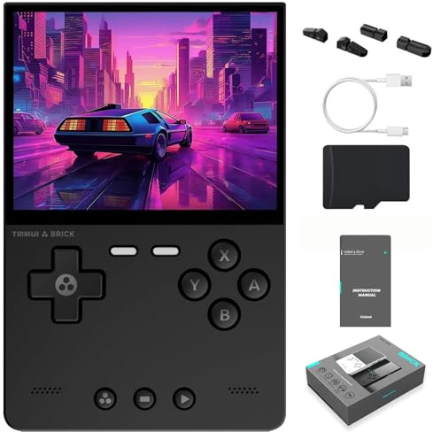 Portable Game Console - Écran IPS IPS Haute Définition De 3,2 Po, Batterie Intégrée De 3000mAh De Stockage De 8 Go, Console De Jeux Vidéo Portable-Black||128G