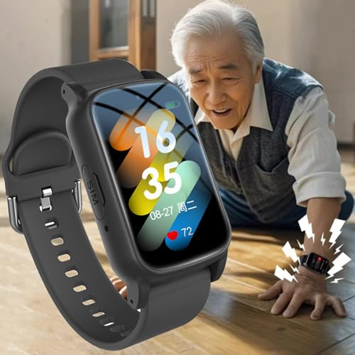 Weyot Reloj Emergencia Ancianos, Dispositivos De Alerta De Caídas para Personas Mayores, Reloj Inteligente con Detección De Caídas para Personas Mayores, SOS Boton Emergencia Ancianos