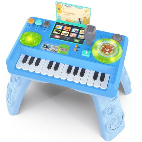 Baby DJ Table for Toddlers 1-3, Baby Musical Piano Toys 6-9-12-18 Months