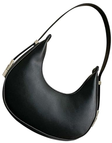 OUNONA Borsa a Tracolla Francese da Donna, Elegante e Resistente in Pu Nero, Stile Classico Semplice, Facile da Portare per Uso Quotidiano