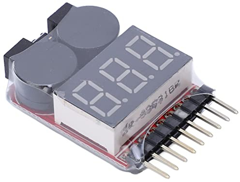 CHICIRIS Tester di Tensione della Batteria Lipo Digitale da 10 Pezzi Kit di Allarme Cicalino a Bassa Tensione Accurato per il Test della Batteria Al Litio